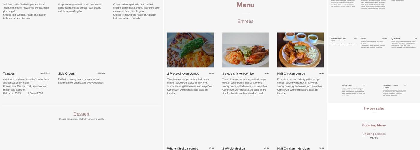 Señor Pollo Mexican Grill- Ogden Menu