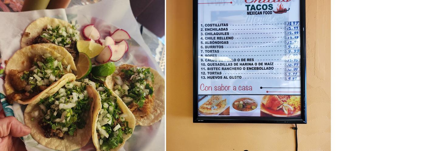 Chila's Tacos Menu