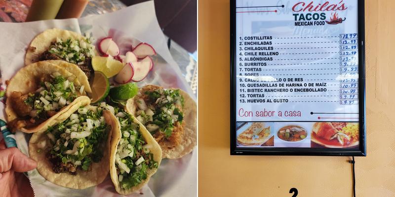Chila's Tacos Menu