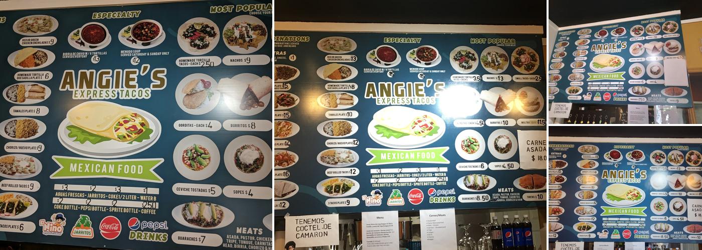 Angy Express Tacos Menu