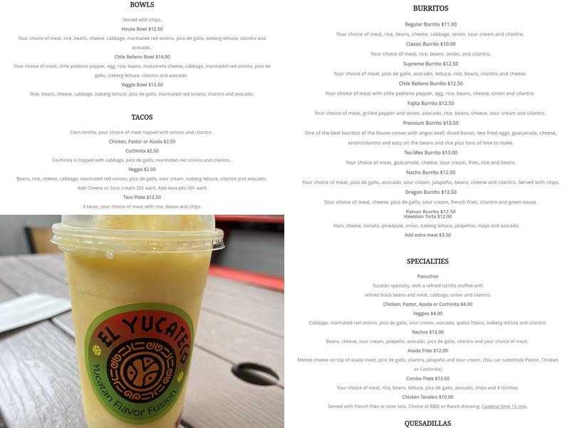 El Yucateco Foodcart Menu