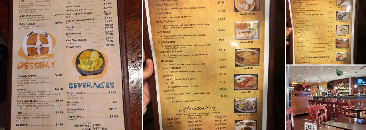 Mezcal Mexican Grill restaurant Menu