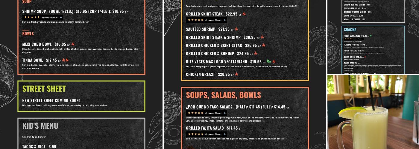 José's Blue Sombrero - Wauwatosa Menu