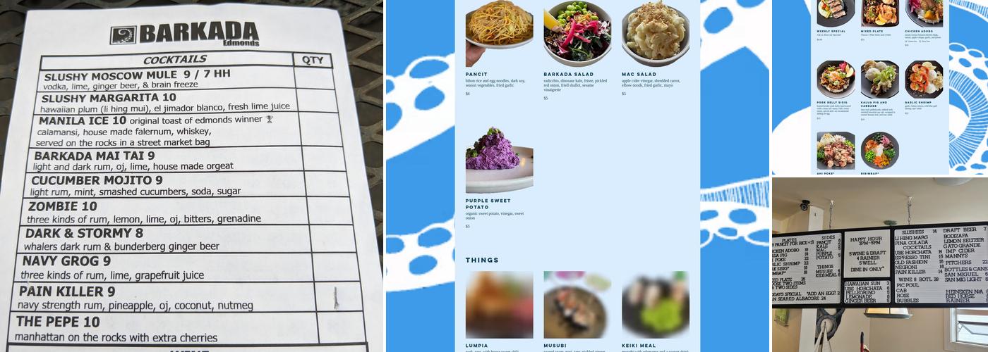 Barkada Edmonds Menu