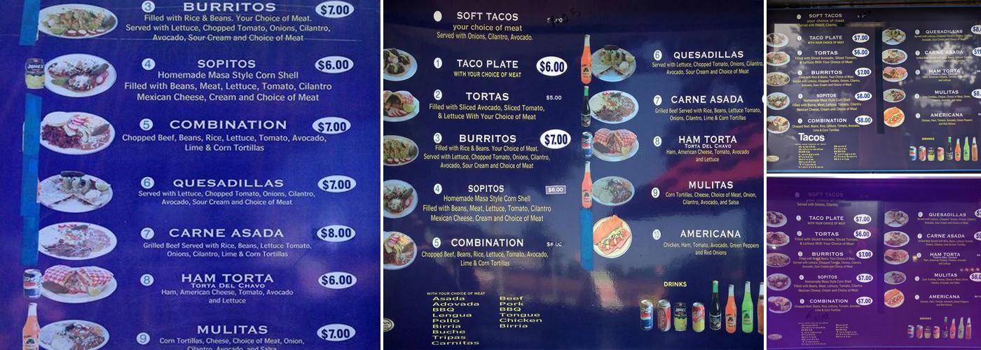 Taqueria's Los Amigos Menu