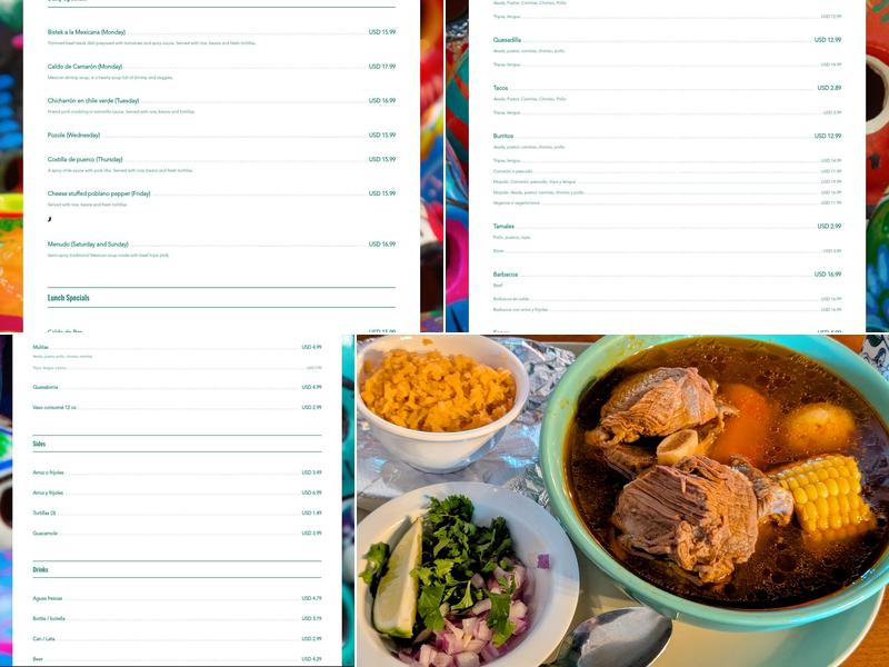Carnitas Michoacan Menu