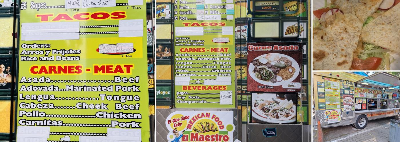 El Maestro del Taco Menu