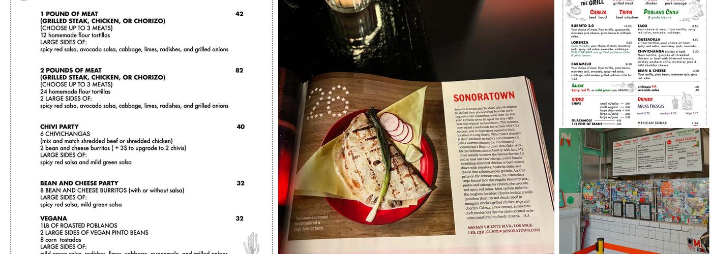 Sonoratown Menu