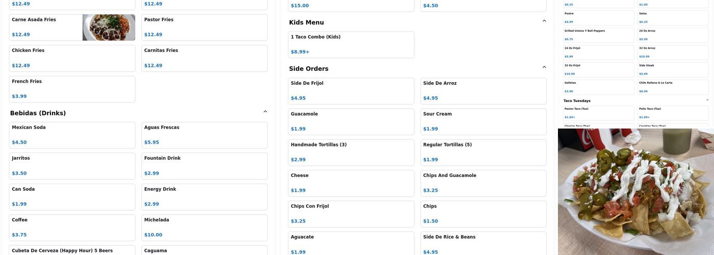 Iguana's Mexican Food Menu