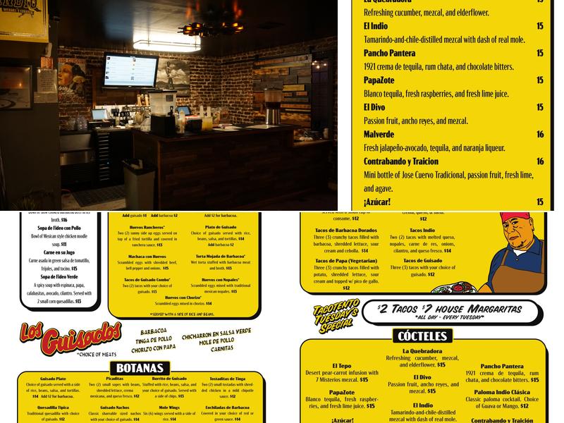 El Indio Botanas y Cerveza Menu