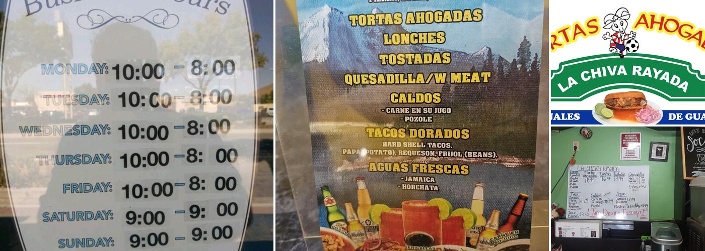 Tortas Ahogadas La Chiva Rayada Menu