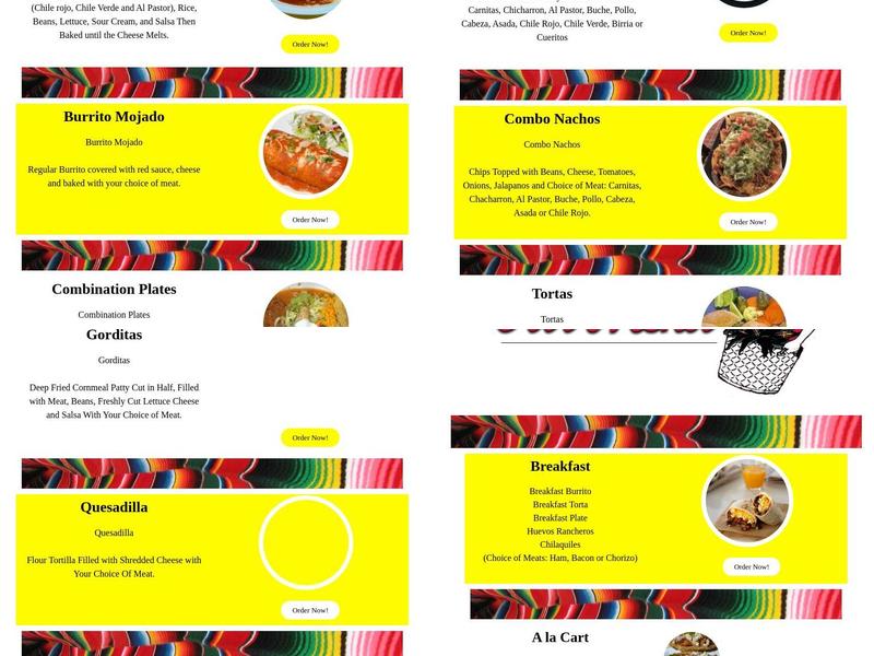 La Rancherita Tortilleria & Deli Menu