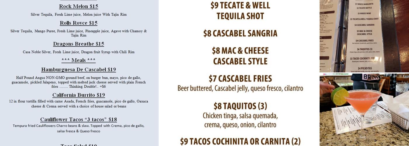 Cascabel Mexican Bar & Grill Menu