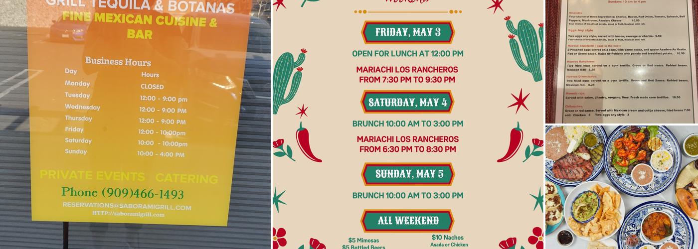 Sabor A Mi Grill Tequila & Botanas Menu