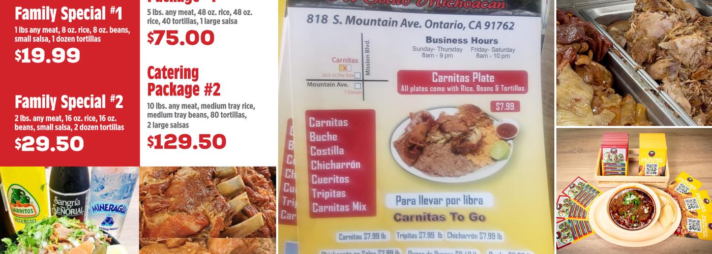 Carnitas Al Estilo Michoacan Menu
