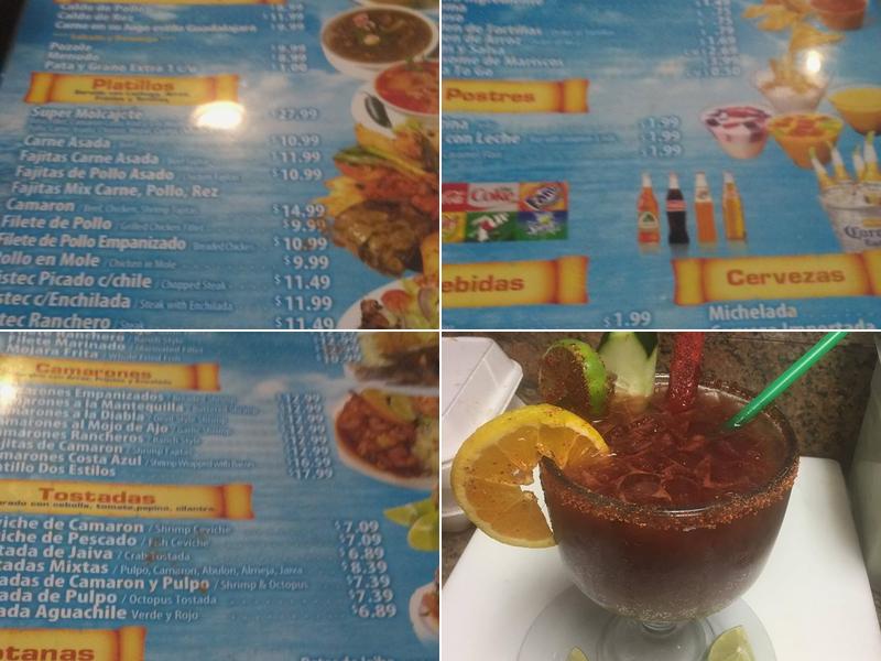 Mariscos Isla del Pacifico Menu