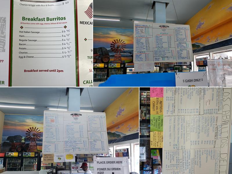 Los Caballitos - Mexican and American Food Menu