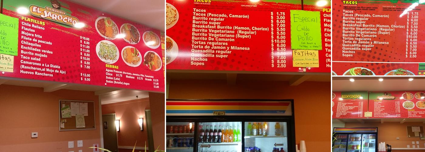 Taqueria El Jarocho 2 Menu