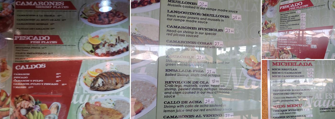 Mariscos El 30 Menu