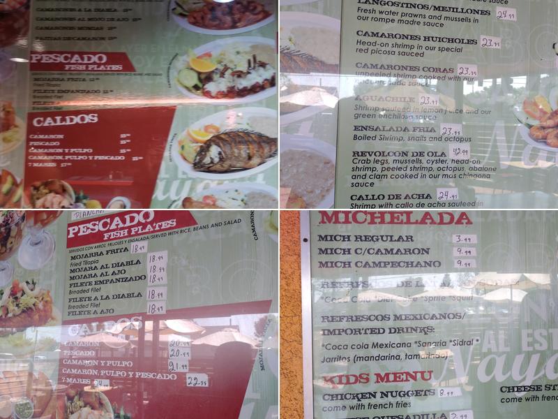 Mariscos El 30 Menu