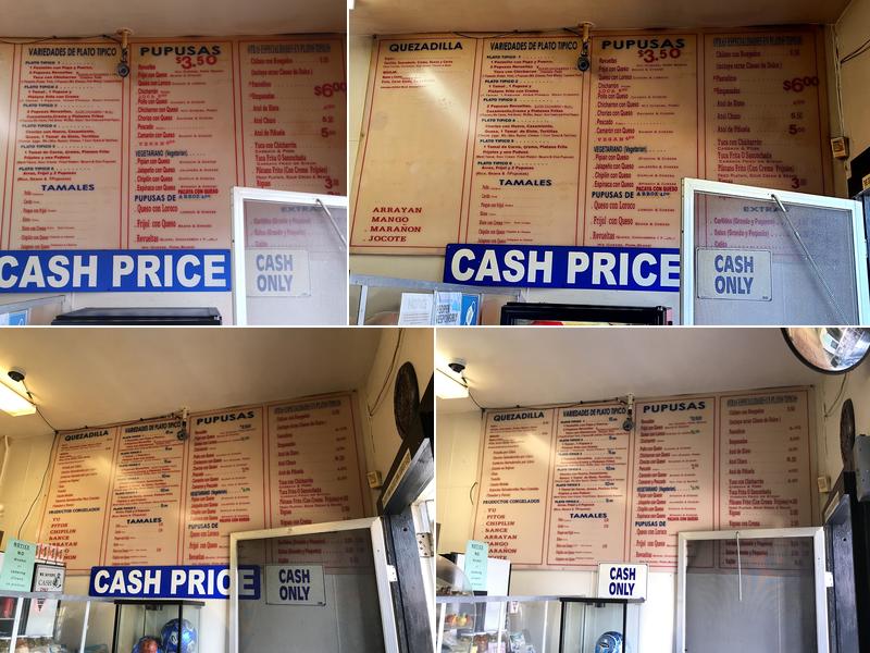 Pupusería & Taquería Mercy Menu