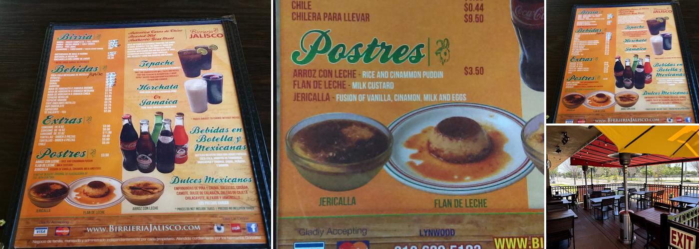 Birrieria Jalisco Menu