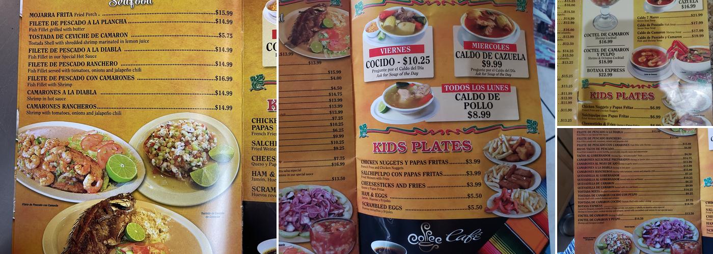 Sinaloa Express Menu