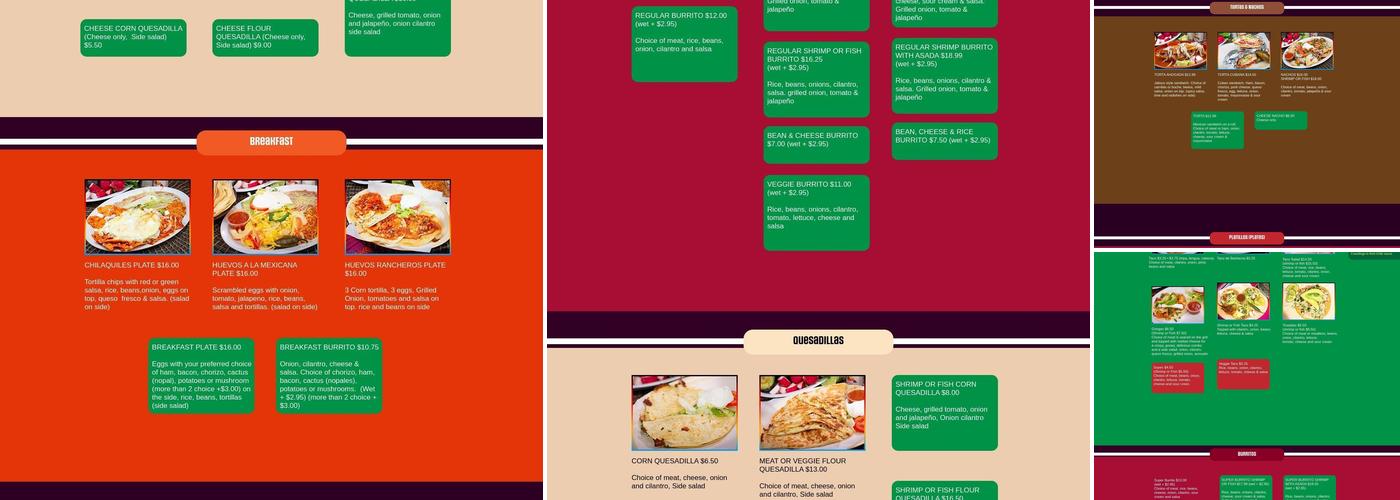 El Chaparrito taqueria Menu