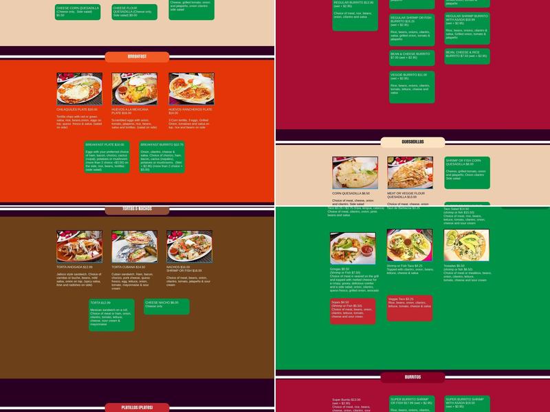 El Chaparrito taqueria Menu