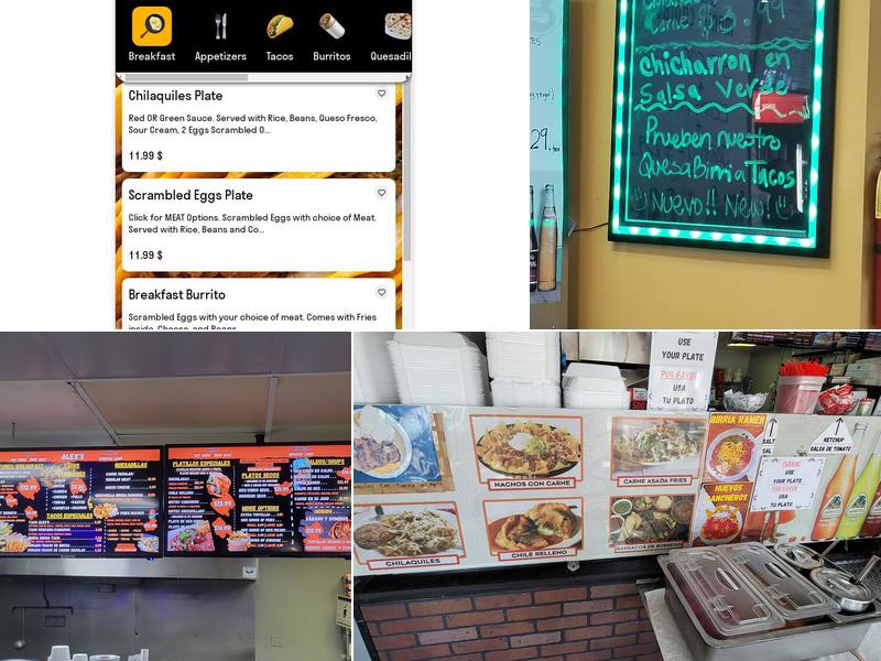 Alex's Tacos Birrieria Menu
