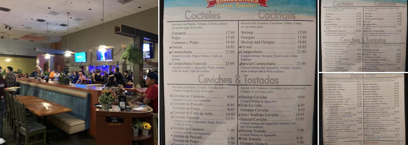Los Mariscos Sinaloenses Menu