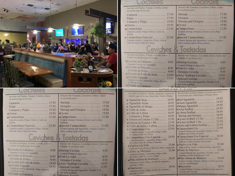 Los Mariscos Sinaloenses Menu