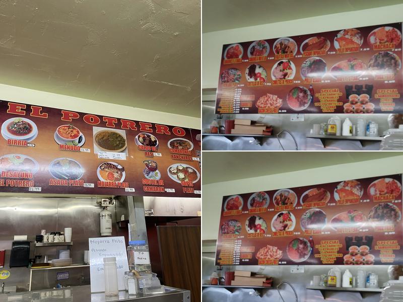 El Potrero Menu