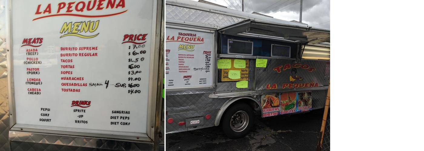 Tacos La Pequeña Menu