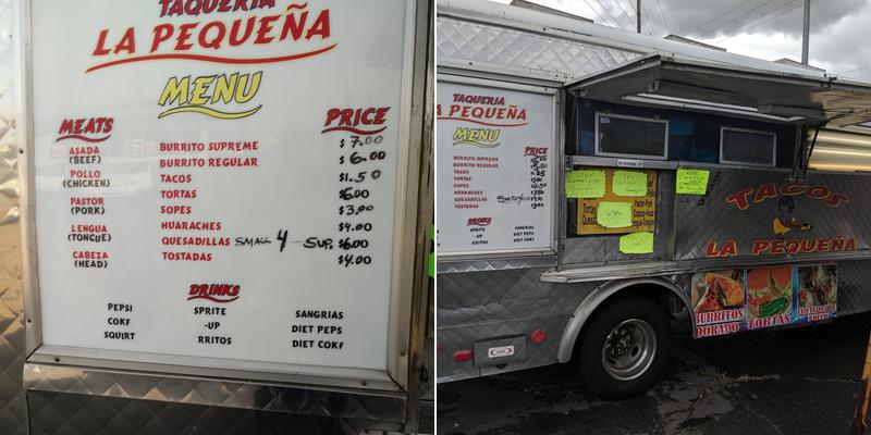 Tacos La Pequeña Menu