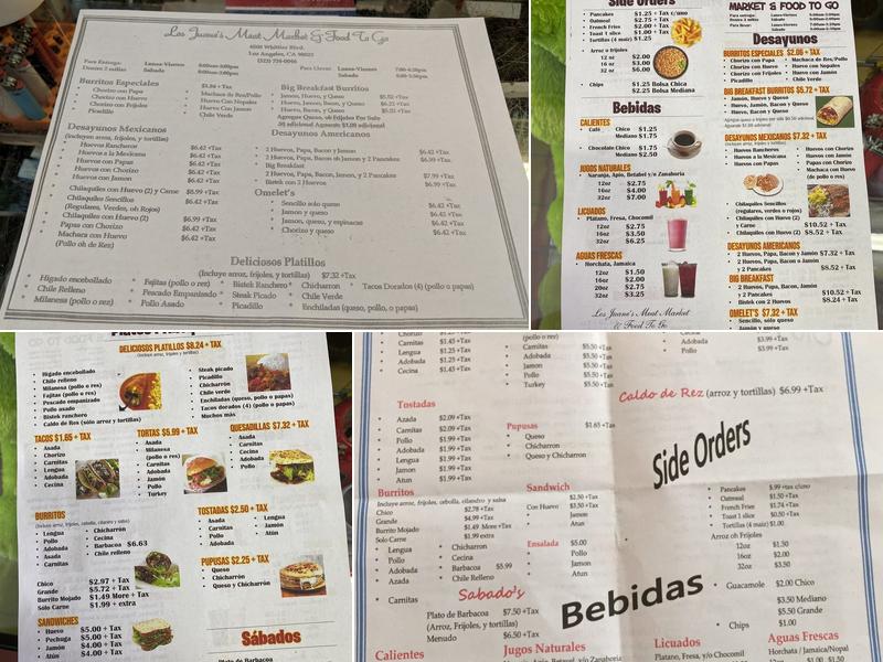 Los Juanes Meat Market Menu