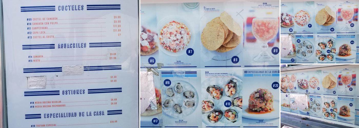 Mariscos El Sinaloense Menu
