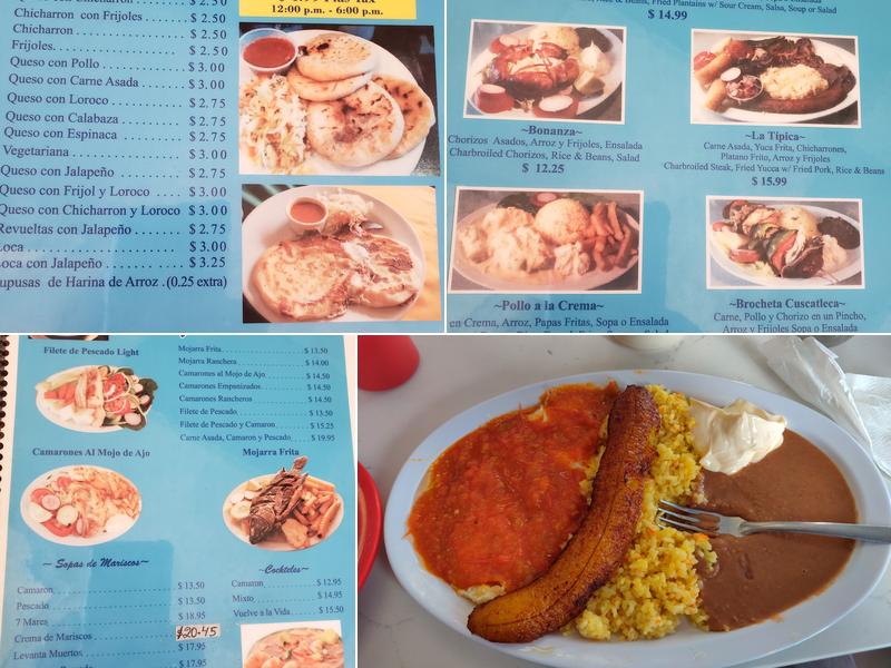 Conchagua Restaurant & Pupuseria Menu