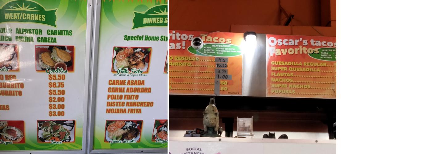 Oscar's Tacos Menu