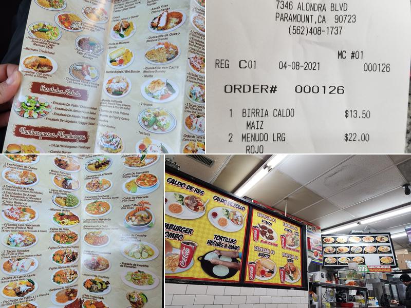 Tacos El Pueblo Menu