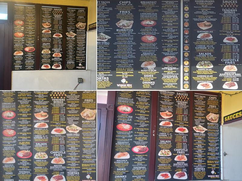 Wings Mix Menu