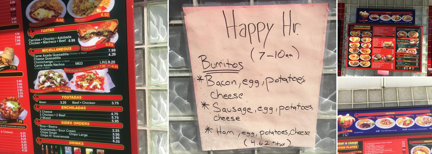 Salsa Mexican Food Menu