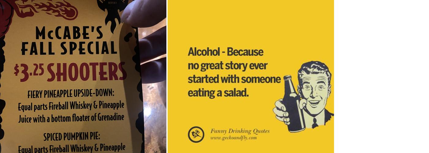 McCabe's Bar Menu