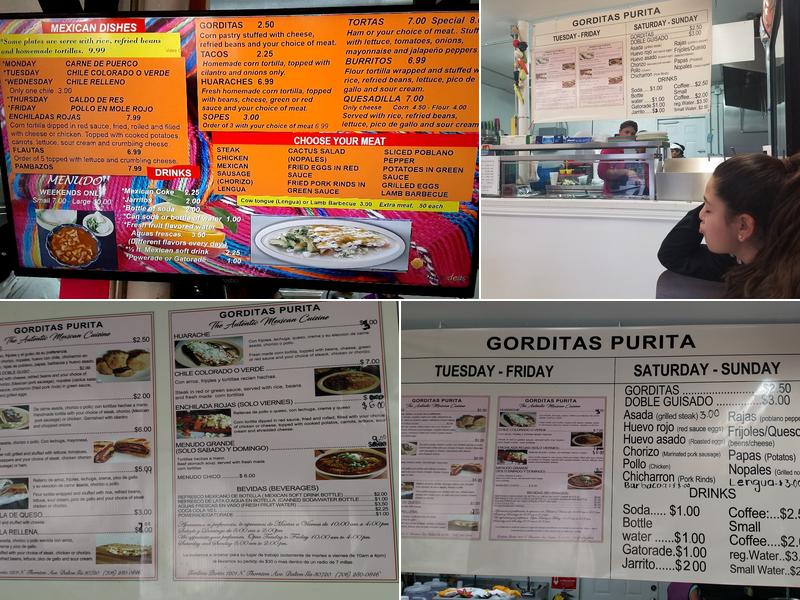 Gorditas Purita Menu