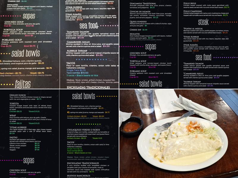 Alebrije Mexican Cuisine Menu