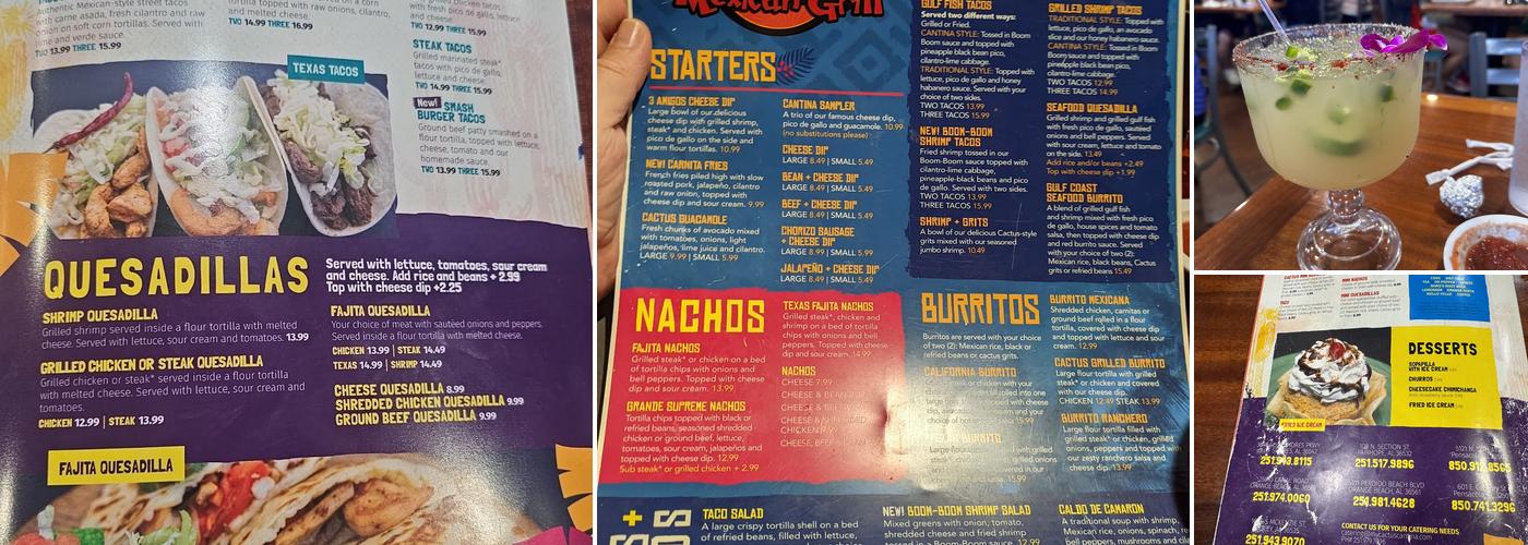 Cactus Cantina Perdido Beach Blvd Menu