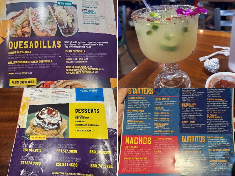 Cactus Cantina Perdido Beach Blvd Menu