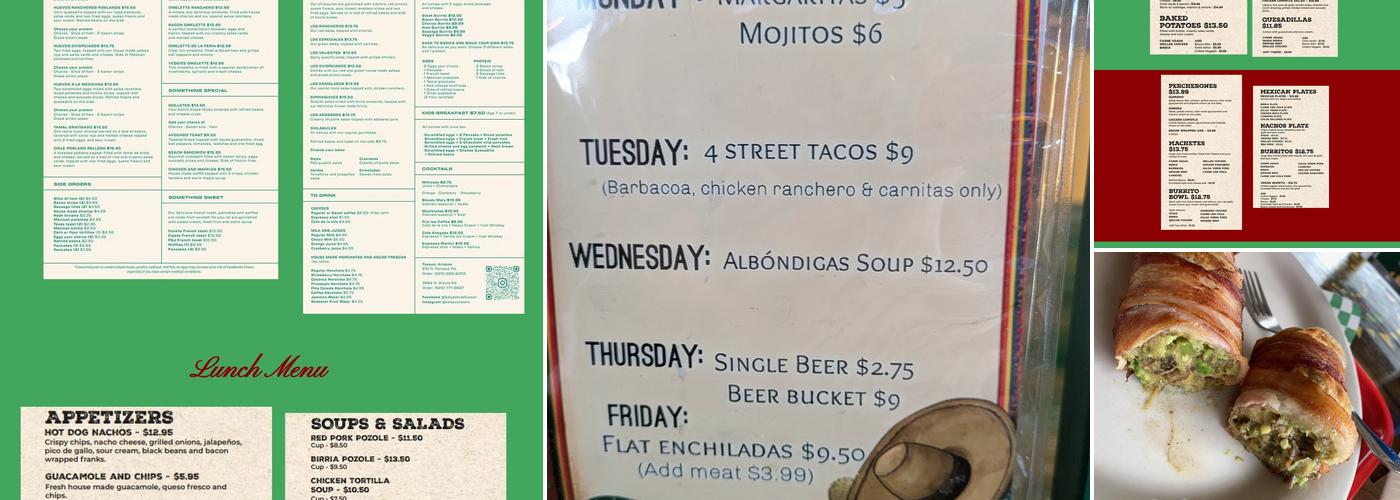 Salsa Verde Restaurant Menu