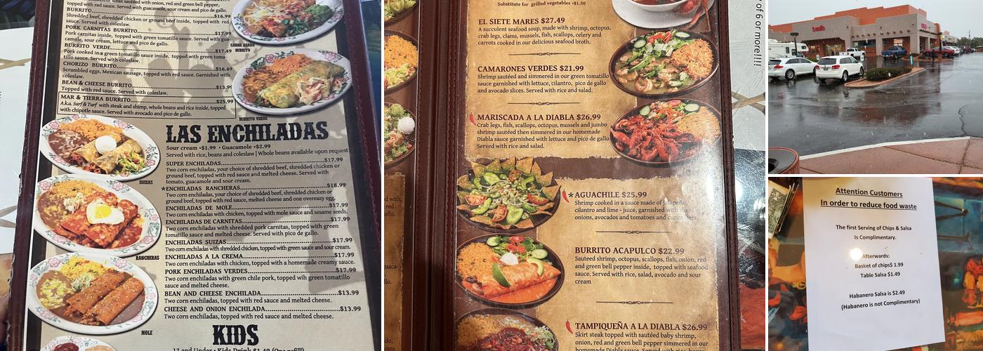 Fiesta Mexicana Sedona, AZ Menu