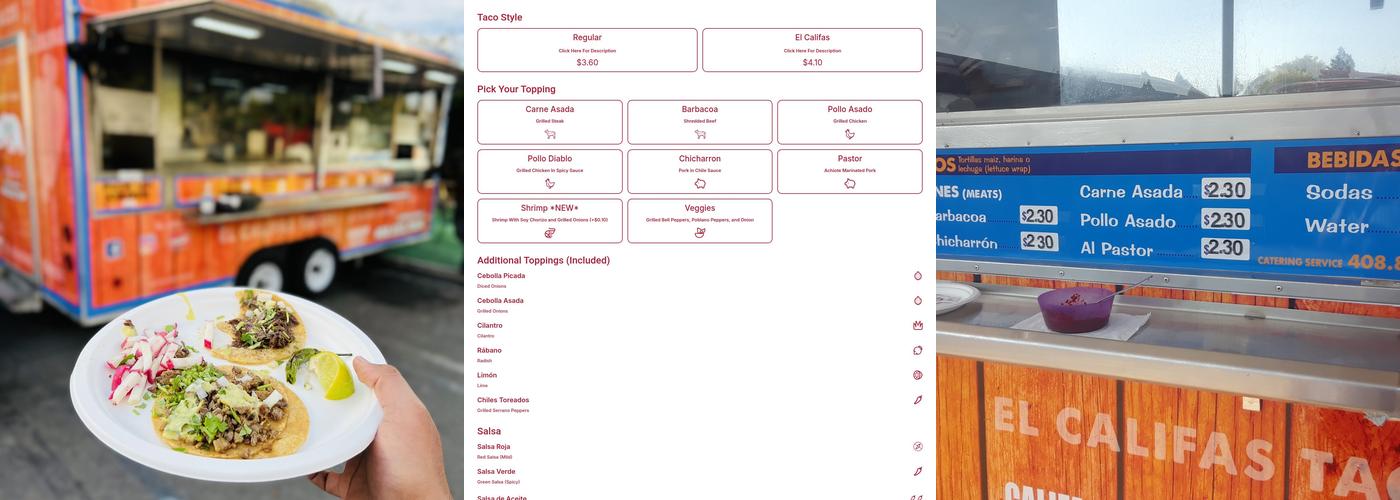 El Califas Tacos Menu
